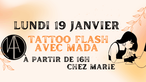 Soirée tattoo flash avec MADA -19 Janvier 2026